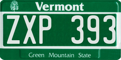 VT license plate ZXP393