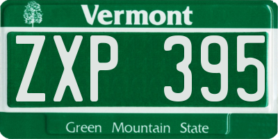 VT license plate ZXP395