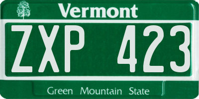 VT license plate ZXP423