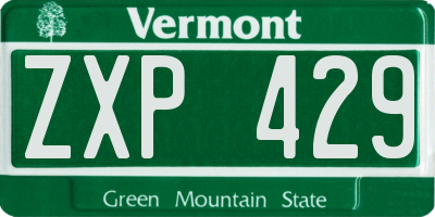 VT license plate ZXP429
