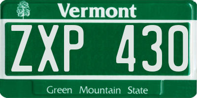 VT license plate ZXP430