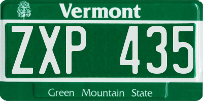 VT license plate ZXP435