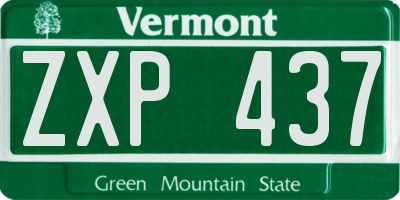 VT license plate ZXP437