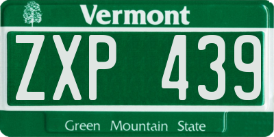 VT license plate ZXP439