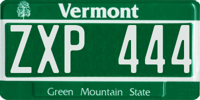 VT license plate ZXP444