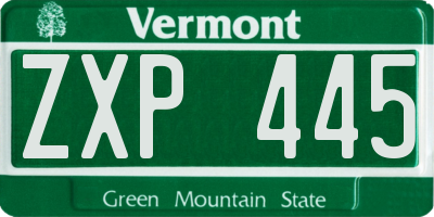 VT license plate ZXP445