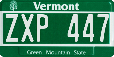 VT license plate ZXP447