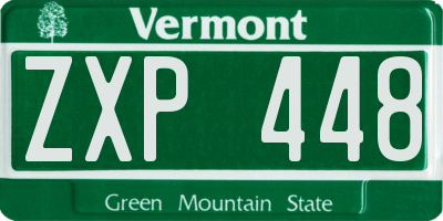 VT license plate ZXP448