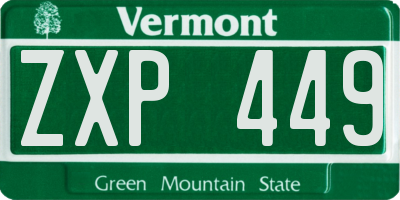 VT license plate ZXP449