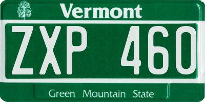 VT license plate ZXP460