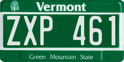 VT license plate ZXP461