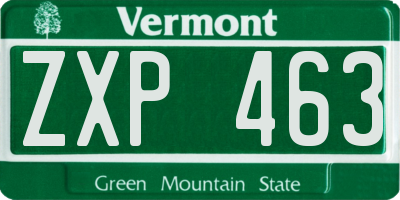 VT license plate ZXP463