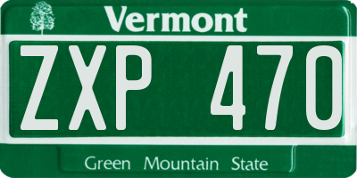 VT license plate ZXP470
