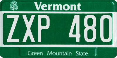 VT license plate ZXP480