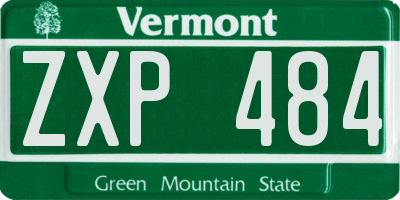 VT license plate ZXP484