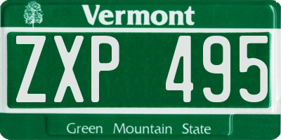 VT license plate ZXP495