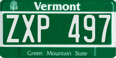 VT license plate ZXP497