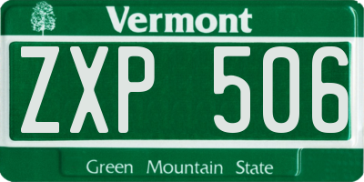 VT license plate ZXP506