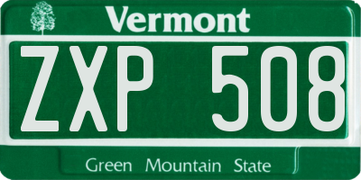 VT license plate ZXP508