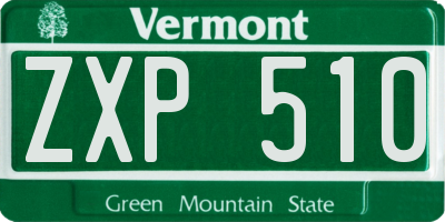 VT license plate ZXP510