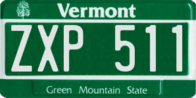 VT license plate ZXP511