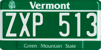 VT license plate ZXP513