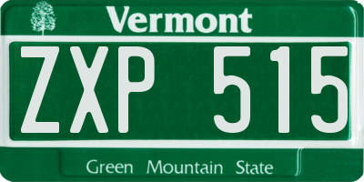 VT license plate ZXP515