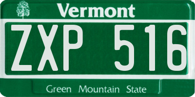 VT license plate ZXP516