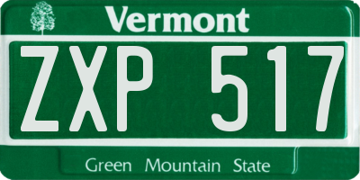 VT license plate ZXP517