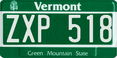 VT license plate ZXP518