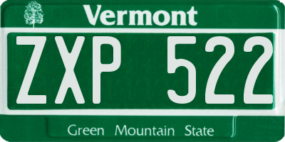 VT license plate ZXP522