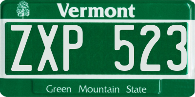 VT license plate ZXP523