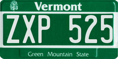 VT license plate ZXP525