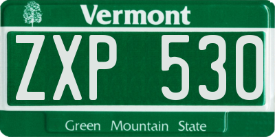 VT license plate ZXP530