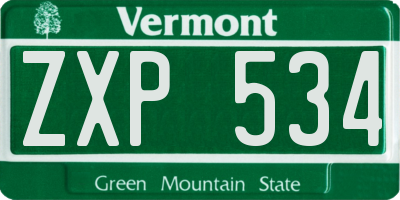 VT license plate ZXP534