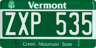 VT license plate ZXP535