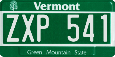 VT license plate ZXP541