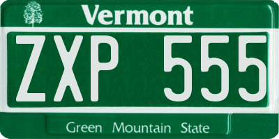 VT license plate ZXP555