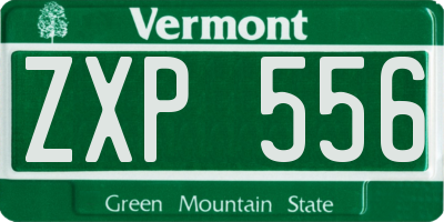 VT license plate ZXP556