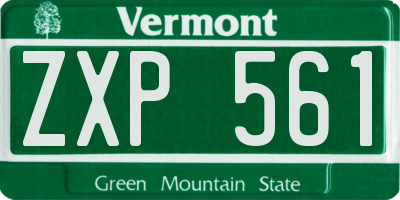 VT license plate ZXP561