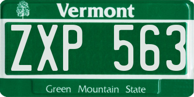 VT license plate ZXP563