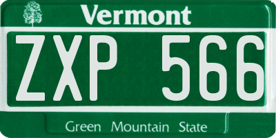 VT license plate ZXP566