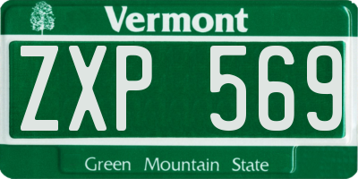 VT license plate ZXP569