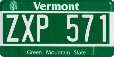 VT license plate ZXP571