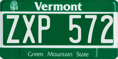 VT license plate ZXP572