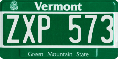 VT license plate ZXP573
