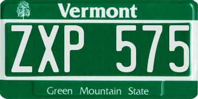 VT license plate ZXP575