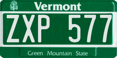VT license plate ZXP577