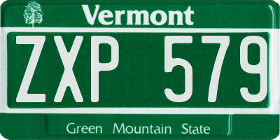 VT license plate ZXP579
