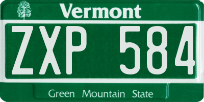 VT license plate ZXP584